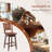 Swivel Bar Stools Counter Height Rubber Wood Pub Chairs W/ Rattan Back-823775925