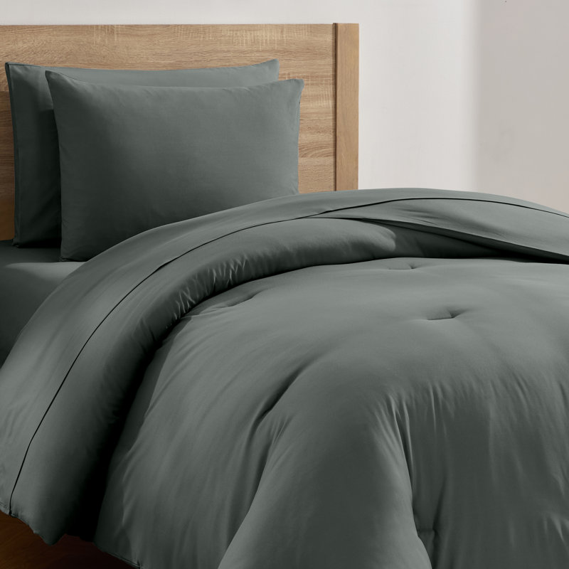 Ensemble d'édredon en microfibre 5 pièces avec draps, Pin doux, Édredon simple + 4 pièces supplémentaires