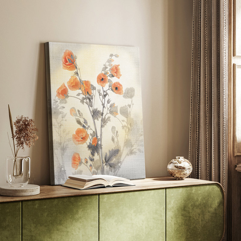 Coquelicot rouge - galerie Cavas sur mesure, H 60 po x l 40 po