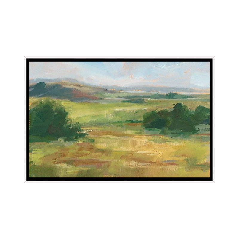 Reproduction d’art, "Green Valley I" par Ethan Harper, Toile blanche encadrée, H 18 po x l 26 po x P 1,5 po, Pas de tapis