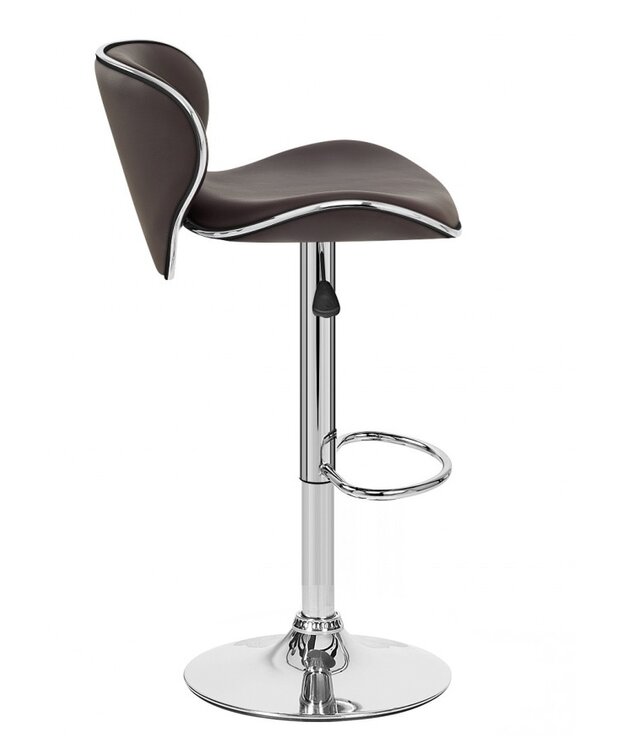 Claudine Contemporary Cozy Mid-Back Vinyl Adjustable Height Barstool with  Chrome Base