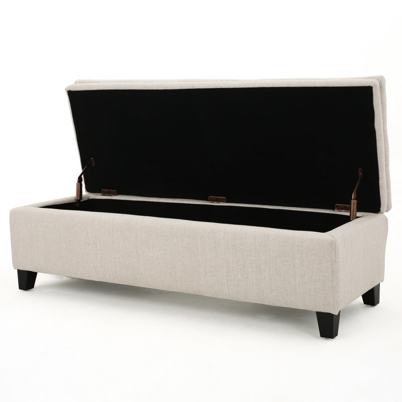Rangement en tissu blanc éblouissant - un banc élégant qui brille dans votre décor