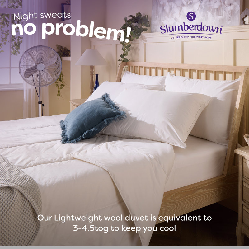 Slumberdown Wonderful Wool Lightweight Summer Duvet, Single