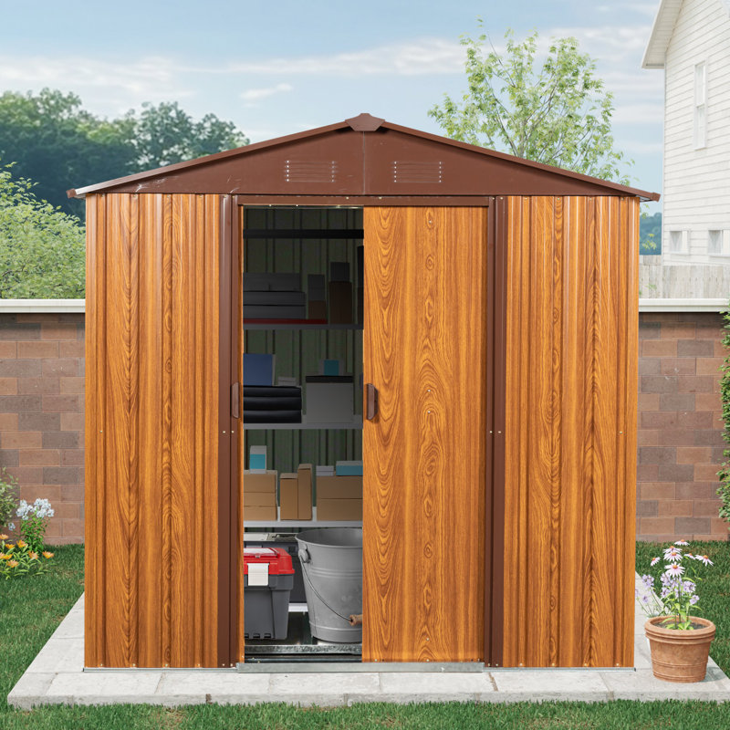5 ft. W x 6 ft. D Metal Outdoor Storage Shed Coffee