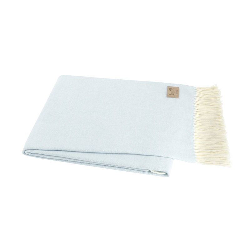 Italian Herringbone Throw Blanket, Baby Blue