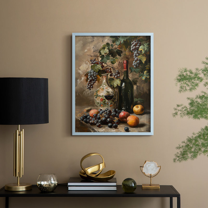 Reproduction encadrée FLORAL Series DCCXIX - bois massif, Bleu, H 30 po x l 24 po
