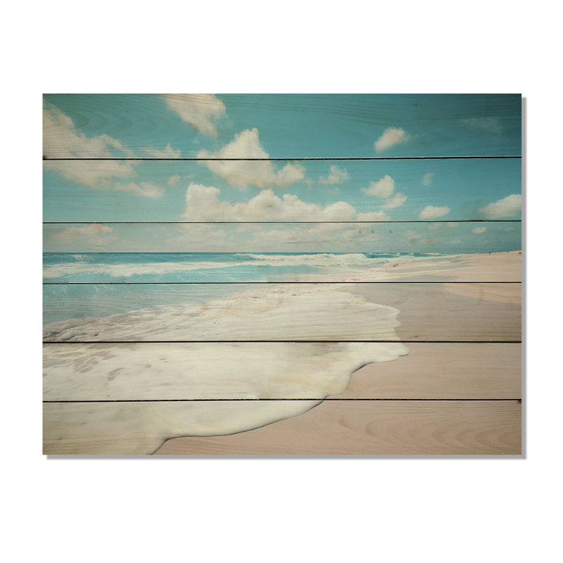 Baynard Beach, minimalisme paysage I sur bois, H 10 po x l 20 po x P 0,78 po