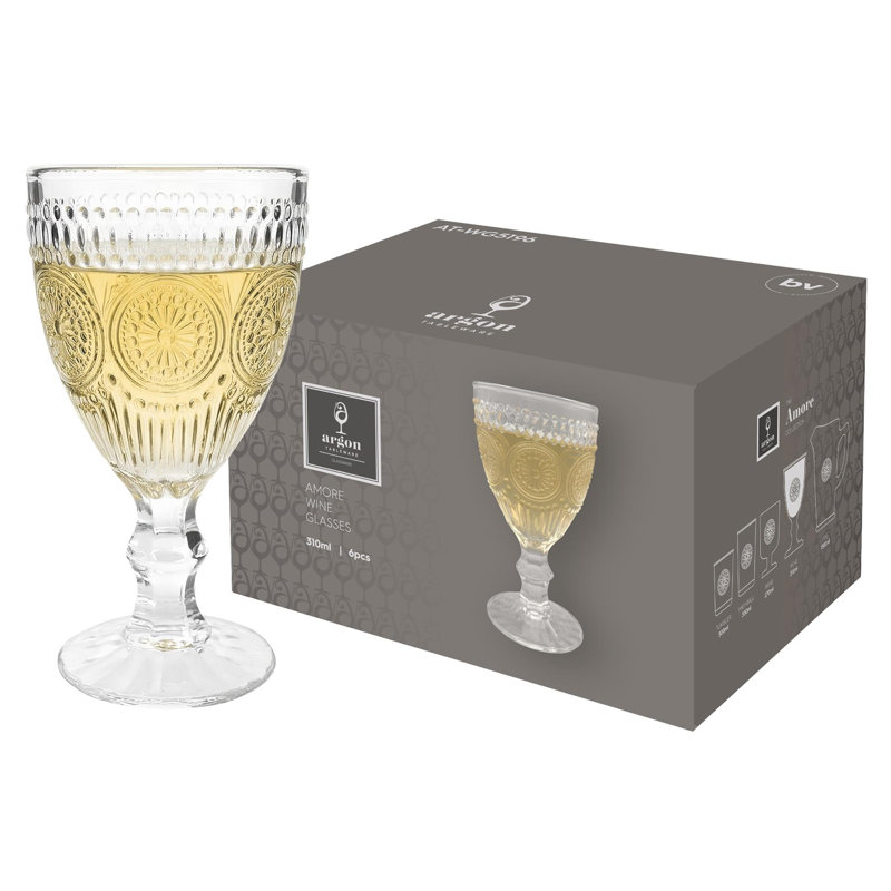 Argon Tableware Amore Ribbed Wine Glasses, Pack of 24