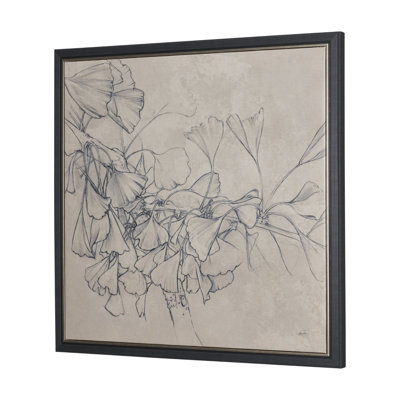 Ginkgo Shadows I Hand-Embellished Canvas Print