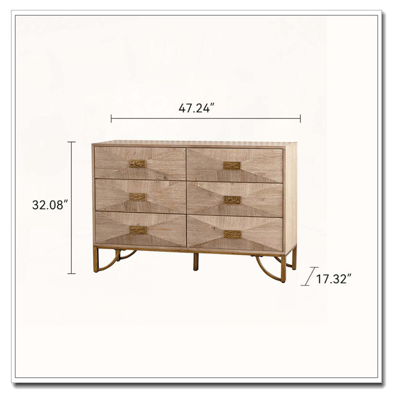 Commode 6 tiroirs 47,24 po