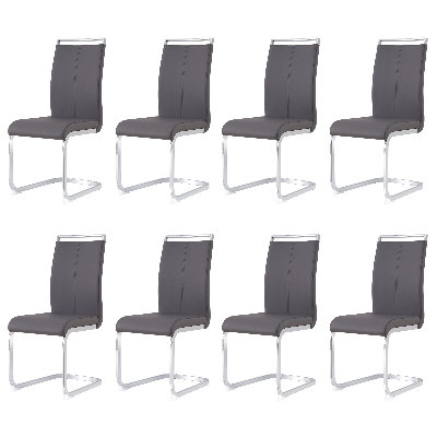 Modern 2 and 8 Piece Faux Leather Dining Chairs with Gold and Silver Base