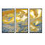 «Yellow and Blue Marble Waves I», ensemble de 3 impressions sur toile à cadre flottant-1122470191-1122470190