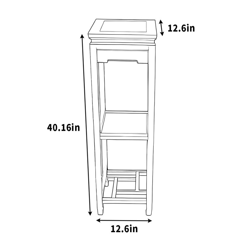 Jardinière séquoia en bois massif multifonctionnel, H 40,16 po x l 12,6 po x P 12,6 po