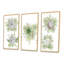 Bouquet de fleurs de Noël avec coton, branches III - reproduction de cadre flottant 3 pièces sur toile-1008739516-1008739519
