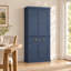 Armoire de cuisine de 172 cm de hauteur avec 4 tiroirs, salle à manger - Bleu marine-159761589