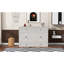 Grand lit blanc brossé avec ports et tiroirs efficaces. Faites de l'espace pour le confort. Capacité de 450 livres. Assemblage requis. Matelas non inclus. Économisez efficacement.-1938360431-1938360430
