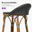 Tabouret de bar et tabouret de bar surdimensionné à dossier bas en rotin pourpre PURPLE LEAF-1760708153-1760708154