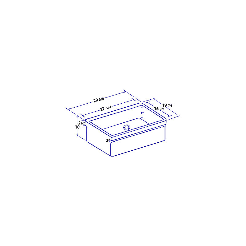 Whitehaus 30" Reversible Single Bowl Fireclay Kitchen Sink: 2-1/2" Lip, 2"  Lip Front Apron, Black