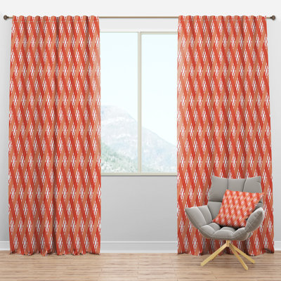 Panneau de rideau simple semi-diaphane avec passe-tringle Mid-Century
