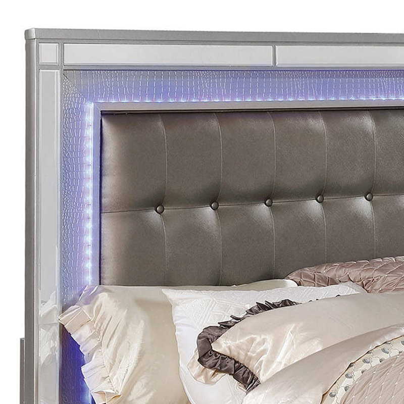 Aime Vegan Leather Platform Bed, King