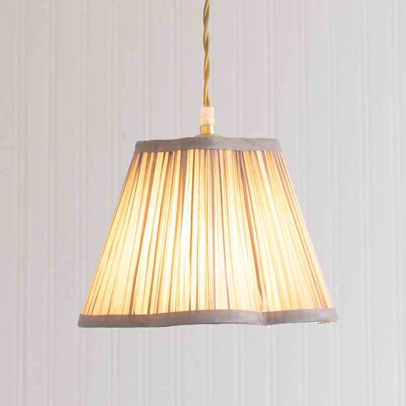 Silk Bell Pendant Shade ( Slip-On ), 18cm H x 25.5cm W x 25.5cm D, Light Grey