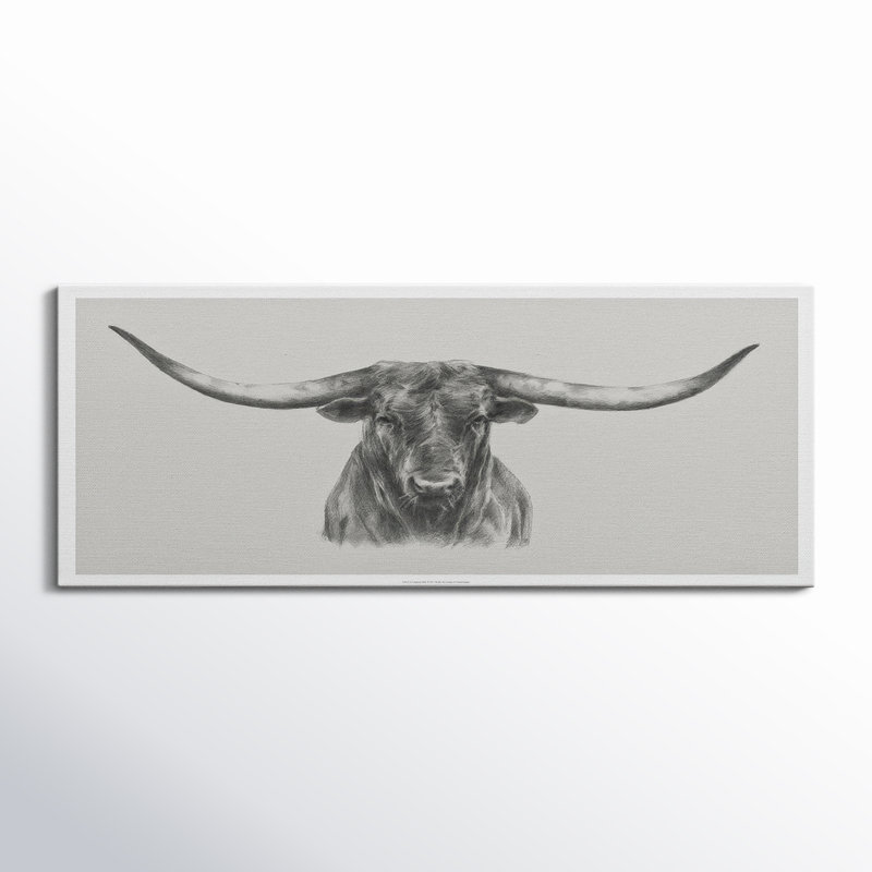 Longhorn bull, H 24 po x l 60 po x P 1,5 po