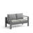 52" All-Weather Metal Loveseat Patio Sofa With Thick Gray Cushions & Gray Frame-837246986