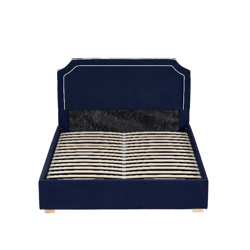 Lit de rangement rembourré Waverton, Blue, Full