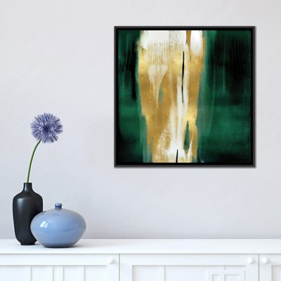 " Free Fall Emerald With Gold I " by Christine Wright
