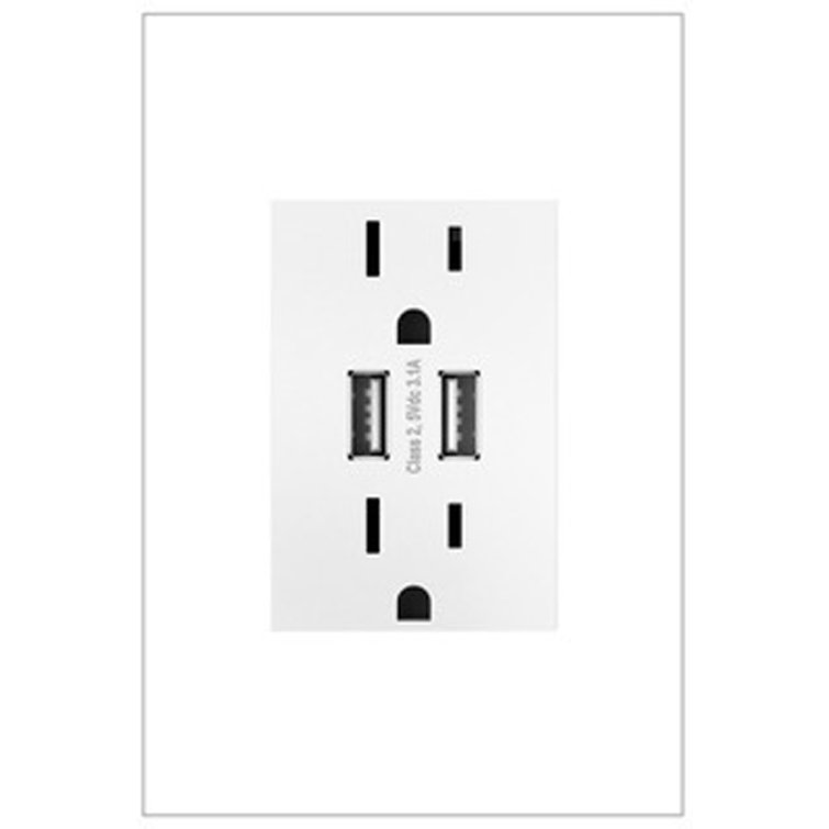 Prise combinée double USB A / A 15 A Adorne®