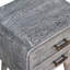 Solid Wood Sandblasted Ash Curved Bedside, 2-Drawers, Grey