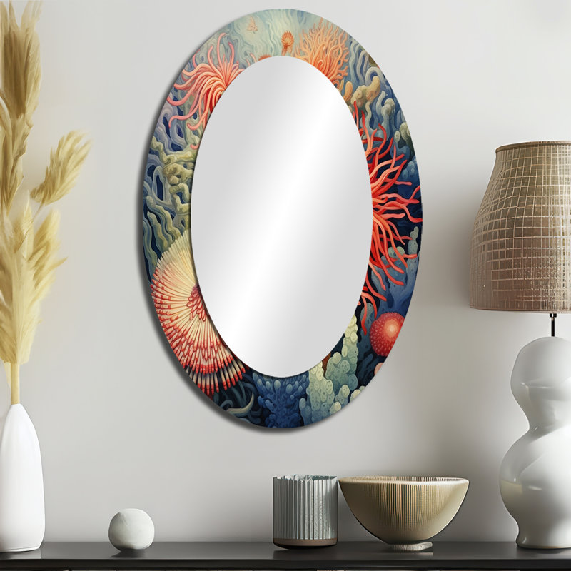 Miroir décoratif ovale en métal, 36 po x 24 po
