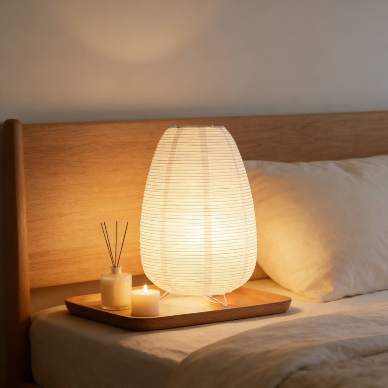 Lampe de table en papier de riz japonais