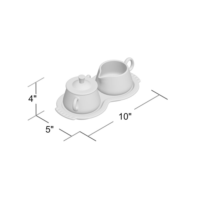 Ensemble de sucrier et bac à crème 4 pièces avec plateau Fiesta, Lapis