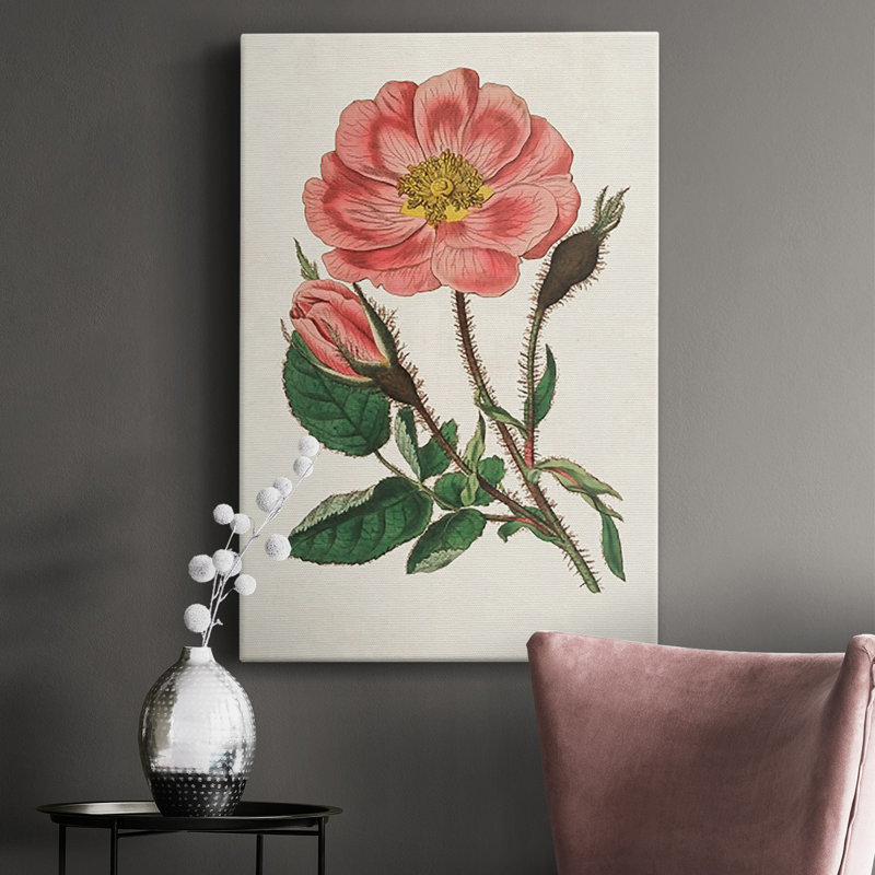 «Pink Floral Mix IX», reproduction sur toile tendue, H 18 po x l 12 po x P 1 po