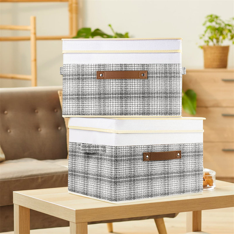August Grove Bin, Grey/White