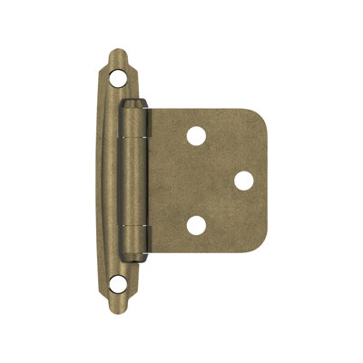 Charnière d'armoire en laiton bruni à fermeture automatique à recouvrement variable
