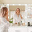 Makeup Vanity Table With Led Lighted Mirror, Power Outlet,7 Drawers,4 Shelves,5 Jewellery Hooks