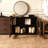 94.5'' Expandable Desk Dresser Desk Combo With 2 Cabinets 3 Drawers For Storage