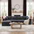 Canapé modulaire 118,12 po avec repose-pieds modulaire moderne 118,12 po, sans assemblage requis, gris