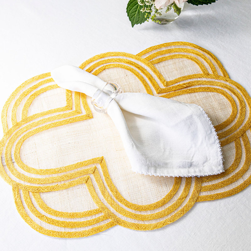 Scallop Stripe Placemat, Sunshine