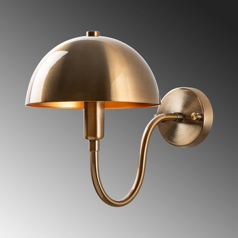 Lampe murale en métal doré, 7,9 x 13,8 x 10,6 pouces | IP20, douille E14 (40 W maximum) | Design élégant pour le salon, la chambre à coucher et le couloir | Corps et capuchon en métal durable | Solution d'éclairage élégante pour la décoration intérieure