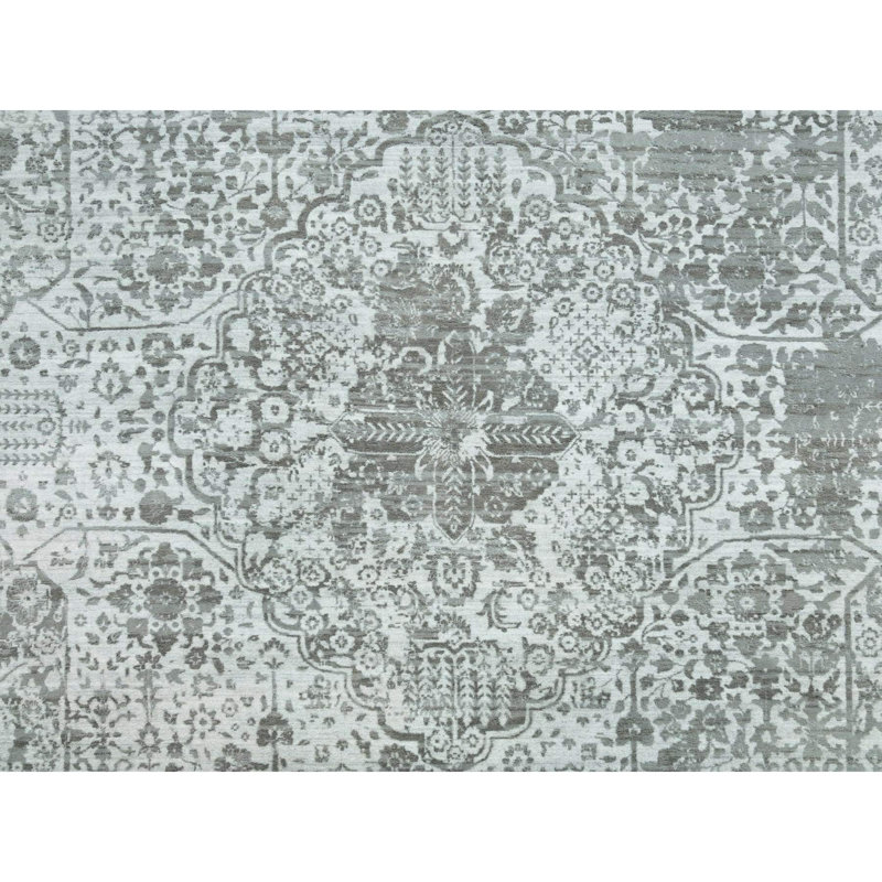 12'1"x17'10" Chrome Zoroastrian Hand Knotted Wool and Silk Oversized Rug F13AEC30FF2341DB81E80FDCBBD1F0EB