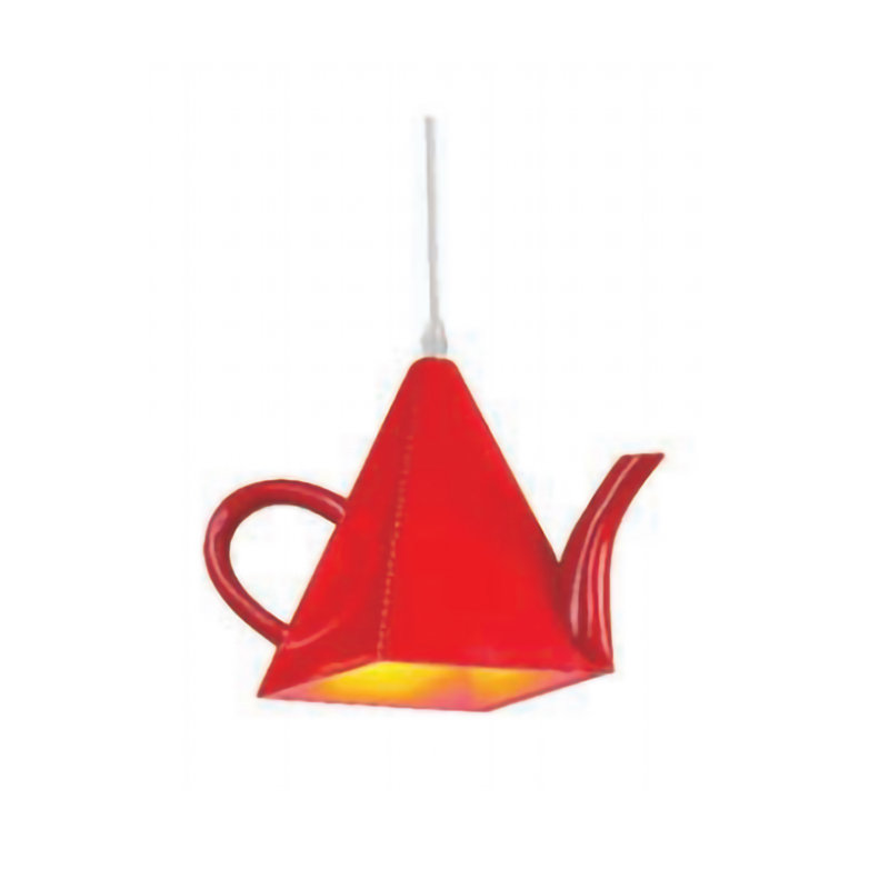 1-Light Red Tea Cup Single Pendant