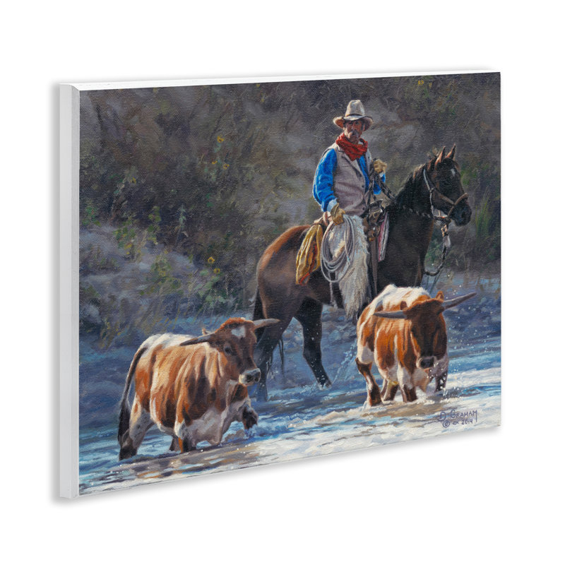 «Cowboy Crossing River», art mural par David Graham
