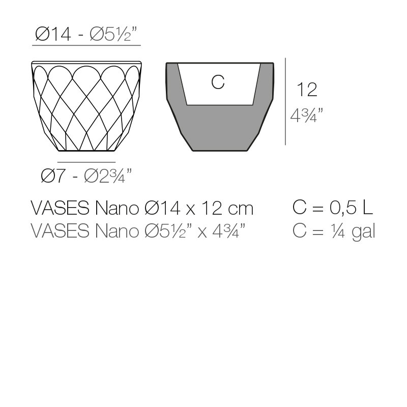 Nano Resin Pot Planter, Ecru, 4.7"H x 5.5"W x 5.5"D