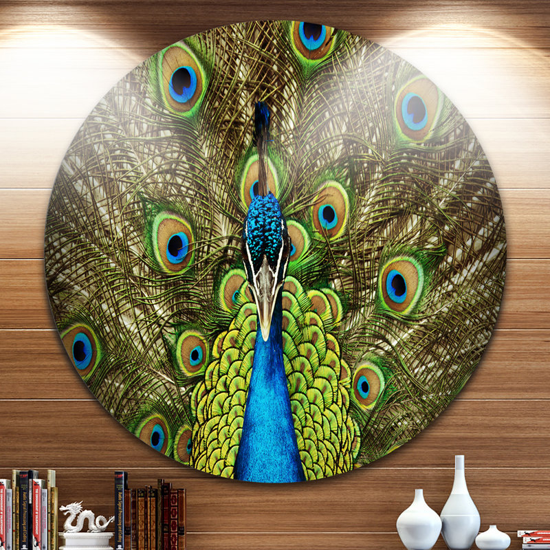 « grand peacock », impression, H 23 po x l 23 po x P 1 po, Métal