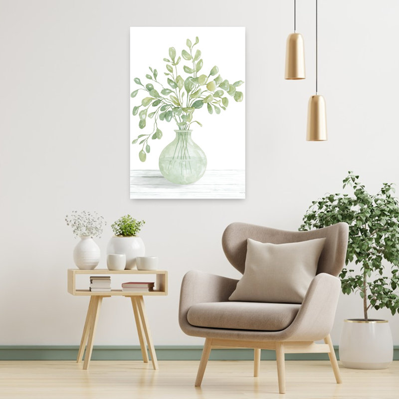 Eucalyptus beauté II, art contemporain abstrait, H 36 po x l 24 po