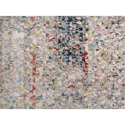Contemporary Hand Knotted Wool Geometric Indoor Rug