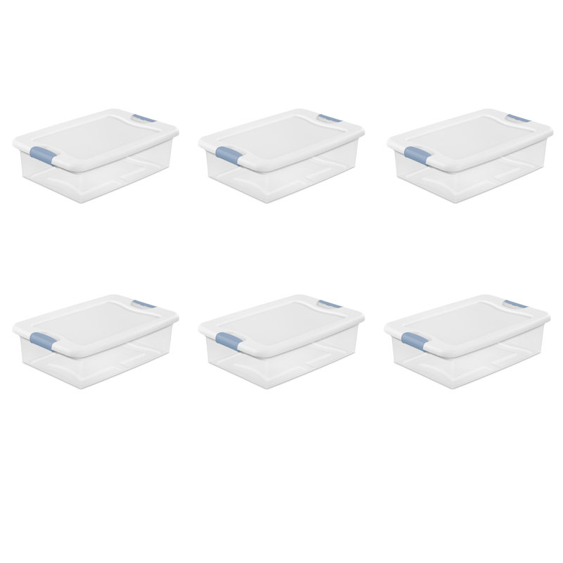 Sterilite Plastic Clear Stackable Latching Storage Box Container
